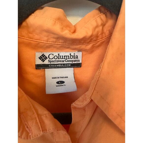 Columbia Women’s Sleeveless Outdoor Cotton Top Size Large- Orange - Picture 3 of 4